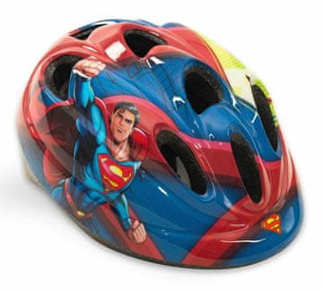 Toimsa Otroška čelada SuperMan DC, nastavljiva za fante - za kolesa, skuterje, rolerje - modra,