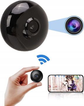 SH+ Mini brezžična vohunska kamera z magnetom, baterijami, full HD 1080P, wifi