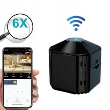 SH+ Mini brezžična vohunska kamera na baterije z magnetom, polna HD 1080P, WiFi
