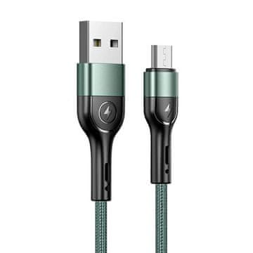 USAMS pleteni kabel U55 2A micro USB 1 kos za komplet U55 zelen/zelen 1 m SJ450USBSG02 (US-SJ450)