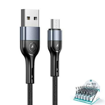 USAMS pleteni kabel U55 2A Micro USB 1 kos za komplet U55 črna/črna 1 m SJ450ZJ01 (US-SJ450) SJ450USBSG01