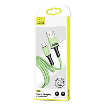 USAMS kabel U52 USB-C 2A hitro polnjenje 1 m zelen/zelen SJ436USB02 (US-SJ436)