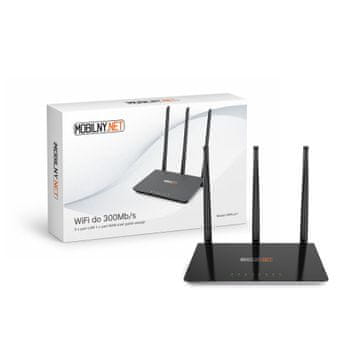Internetni usmerjevalnik za domačo pisarno WiFi N300 3xLAN 1xWAN 3x5dBi mobile.net DW4L3v1 nov