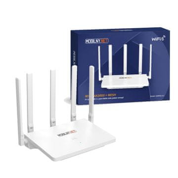 mobile.net DW6ML3V1 Zmogljiv usmerjevalnik WiFi6 Mesh WAN LAN AX3000 za domačo pisarno