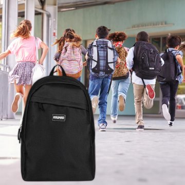 Moški nahrbtnik za šolo, mladino, turiste, za potovanja, črne barve, prostoren