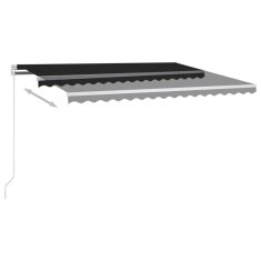 Vidaxl Ročno zložljiva tenda z LED lučmi 450x350 cm antracitna