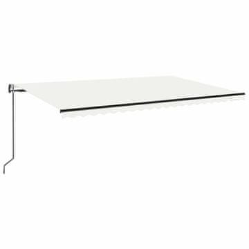 Vidaxl Avtomatska tenda LED + senzor 500x300 cm krem