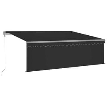 Vidaxl Avtomatsko zložljiva tenda s senčilom 4x3 m antracitna