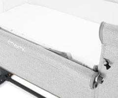 MoMi SMART BED 2.0 4v1 pametna otroška postelja, stajica, nastavljiva višina, vhod z zadrgo, 95x88x55cm, svetlo siva