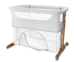 MoMi SMART BED 2.0 4v1 pametna otroška postelja, stajica, nastavljiva višina, vhod z zadrgo, 95x88x55cm, svetlo siva