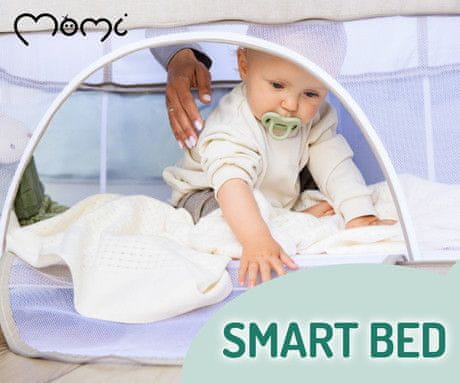 MoMi SMART BED 2.0 pametna otroška postelja, svetlo siva