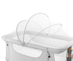 MoMi SMART BED 2.0 4v1 pametna otroška postelja, stajica, nastavljiva višina, vhod z zadrgo, 95x88x55cm, svetlo siva