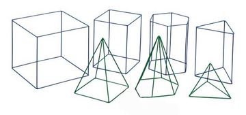shumee Velike žične oblike 7 kosov kovinskih geometrijskih trdnih snovi 3D oblike
