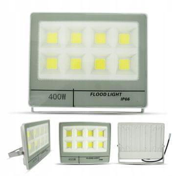 shumee Halogenska svetilka LED 400W reflektor gradbena vrtna skladiščna bela NOVO