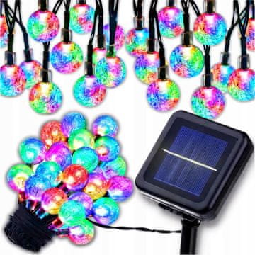 shumee Solarna girlanda 10m 100 LED kroglic IP65 senzor mraka vrtna zavesa RGB