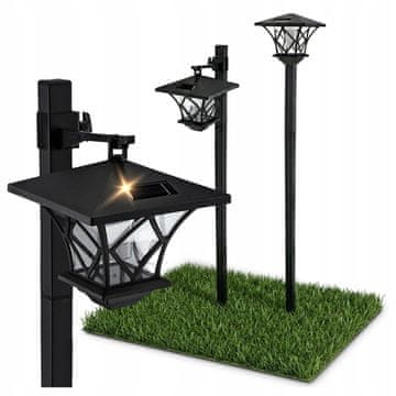 shumee Avtomatske solarne svetilke 2 kosa 150 cm senzor somraka LED za vrt