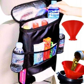 shumee Organizator za avtosedež s termo torbo za avto + lijak