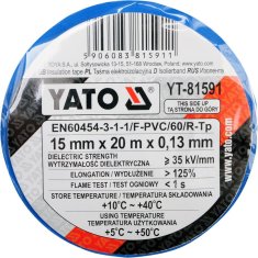 YATO IZOLACIJSKI TRAK 15 MM X 20 M MODREGA OBLIKOVALNEGA TRAKU