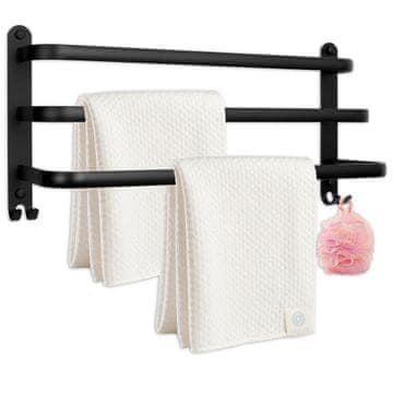 Gockowiak OBEŠALNIK ZA BRISAČE, KOPALNIŠKI, ČRNI, LOFT, STENSKI, 30 cm