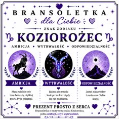 shumee Zapestnica Kozorog črna, nastavljiva, z zodiakalno karto v škatli