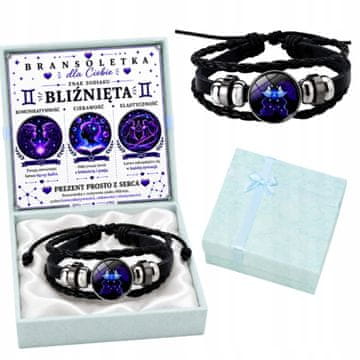 shumee Zapestnica Gemini črna, nastavljiva, z zodiakalno karto v škatli
