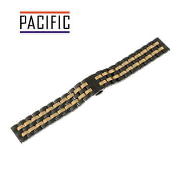 shumee Pacifiška zapestnica 24 MM PVD dvobarvna model 52 črno-zlata