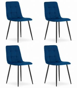 BE Stol KARA - temno moder žamet x 4