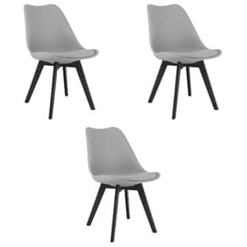 BE Stol MARK - sive/črne noge x 3