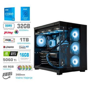 MEGA MT S5 računalnik, Intel Core i5-14600K, 32GB, SSD1TB, RTX5060Ti, FreeDOS