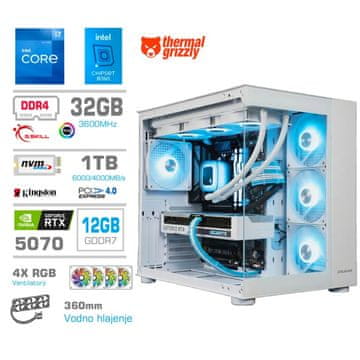 MEGA MT S5 računalnik, Intel Core i7-12700K, 32GB, SSD1TB, RTX5070, FreeDOS