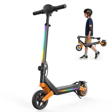 ISCOOTER iScooter K6 zložljiv otroški električni skiro, motor 150 W, hitrost do 16 km/h, Bluetooth, dvojno vzmetenje in barvna LED-osvetlitev