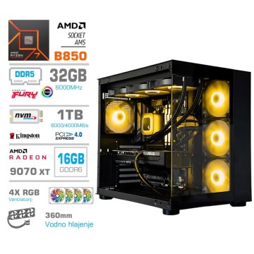 MEGA MT S5 računalnik, AMD Ryzen 7-7700X, 32GB, SSD1TB, RX9070 XT, FreeDOS
