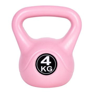 Northix Kettlebell 4 kg za vadbo, dumbbell, žoga z utežmi, fitnes obremenitev, roza, ModernHome