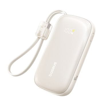 BASEUS Prenosna baterija 10000mAh 45W FC21 Qpow 3 Ultra z zaslonom USB-C kabel za iPhone Lightning - titan