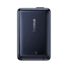 BASEUS 10000mAh magnetna prenosna baterija s stojalom in vgrajenim USB-C Qi2 MagSafe 30W kablom - črna