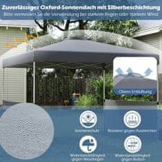 Northix Pop-Up Gazebo 3x3m z 2 stranskima stenama, vreča, siva