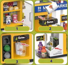 [pakb] Supermarketna kavarna 2 v 1 za otroke LED zvok 46 kosov Z3144