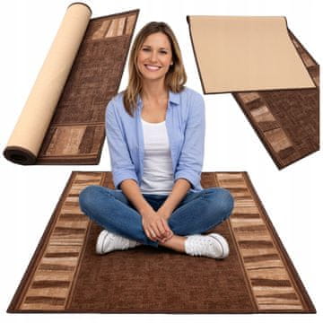 [5] zorro rjava 100x220 cm protizdrsna preproga D7534