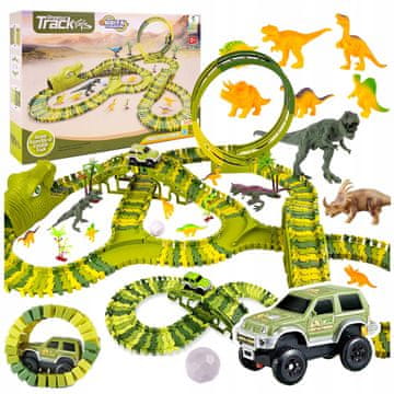 [pacza][5] Dirkalna steza Dino Park 260 kosov z dinozavri Z882