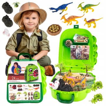 [paket] Komplet figuric dinozavra Malega raziskovalca v nahrbtniku Z3128