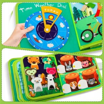 [pacza] Montessori senzorična knjiga z manipulativno tablo Forest Z3319