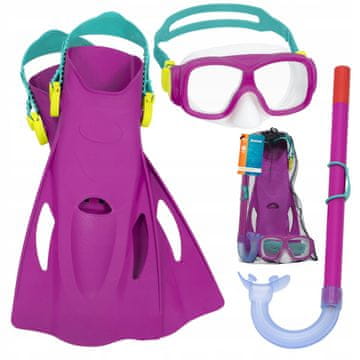 Bestway [paket][1] Otroški potapljaški komplet plavuti + maska + dihalka + 7-letnik roza 25019 K136R