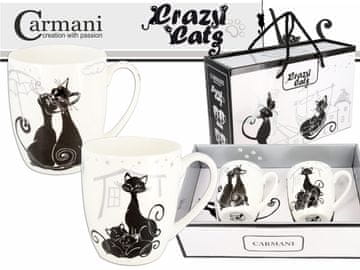 Carmani, komplet 2 skodelic - mačke, Crazy Cats