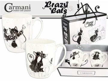 Carmani, komplet 2 skodelic - mačke, Crazy Cats