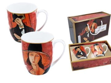Carmani, komplet dveh skodelic - Modigliani/Ženska s klobukom in Mario Varvogli