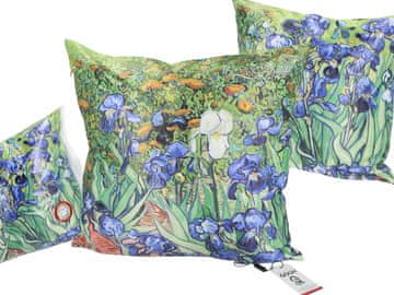 Vzglavnik s polnilom/zadrgo - V. van Gogh, Perunike (carmani)