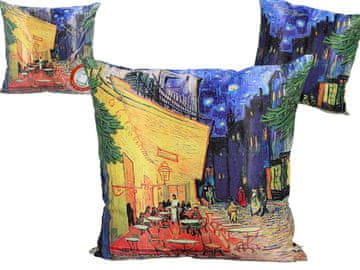 Vzglavnik s polnilom/zadrgo - V. van Gogh, Terasa kavarne ponoči (carmani)