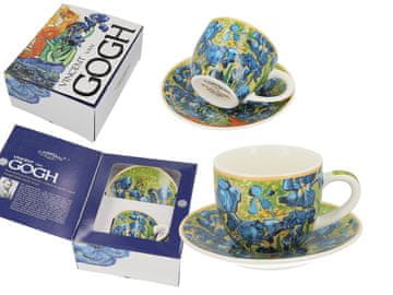 Carmani, skodelica za espresso s krožnikom - VAN Gogh/Irises