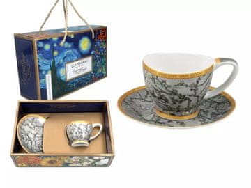 Carmani, Mini Vanessa skodelica za espresso 90 ml - VAN Gogh/Cvet mandljev, srebrna