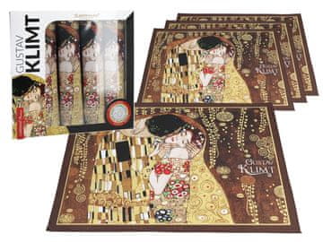 Carmani Komplet 4 podstavkov za mizo - G. Klimt. Poljub (rjavo ozadje) ()